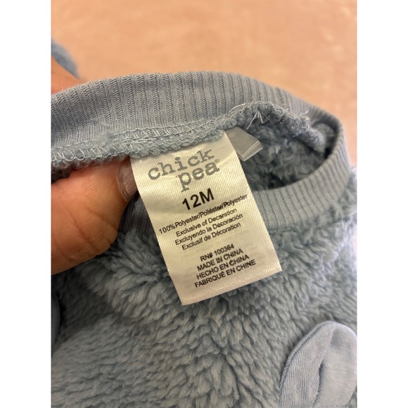 Chick Pea Baby Boys Girls Fuzzy Bear Pajamas Set 12M Blue - Picture 13 of 13